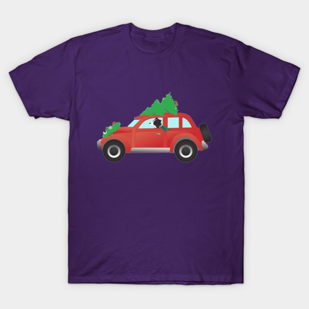 Dog Driving A Car T-Shirt by KidzyAtrt